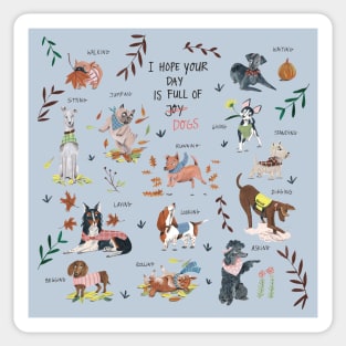 Dog lover person cute dogs breed pattern Sticker